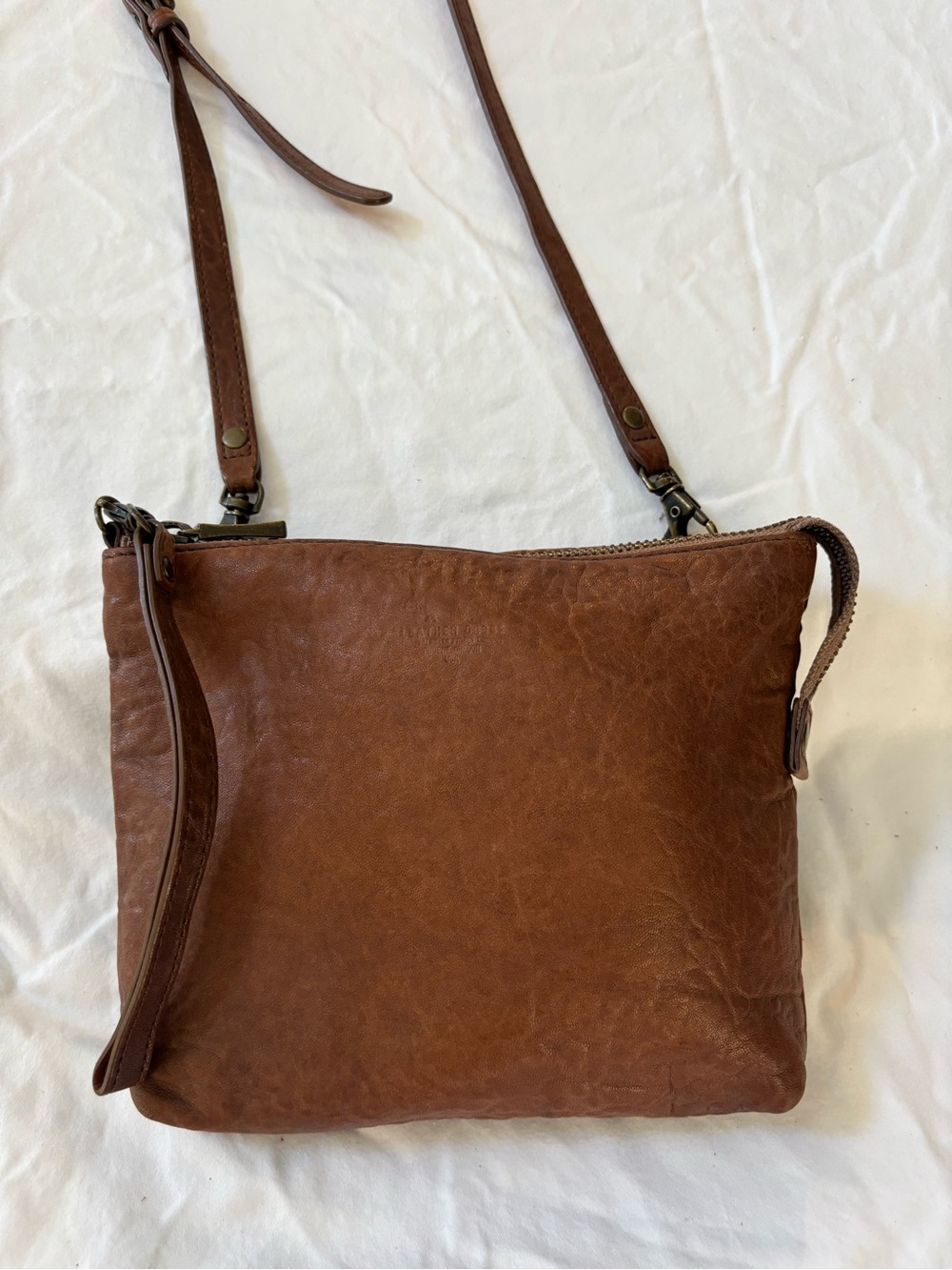Will Leather Goods Chestnut Brown Leather Crossbody